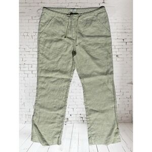 100% Linen J.Jill Womens Relaxed Trouser Pants Biege Pants Size 6
